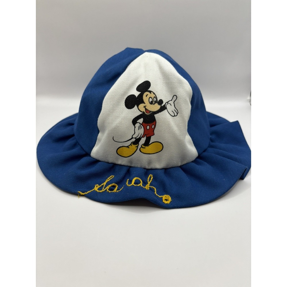 Vintage 80s Disneyland Mickey Mouse Bucket Hat Sz Youth Disneyana